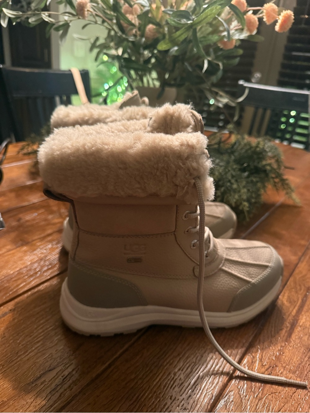 UGG Women's Tan Shearling-Trim Waterproof Winter Boot